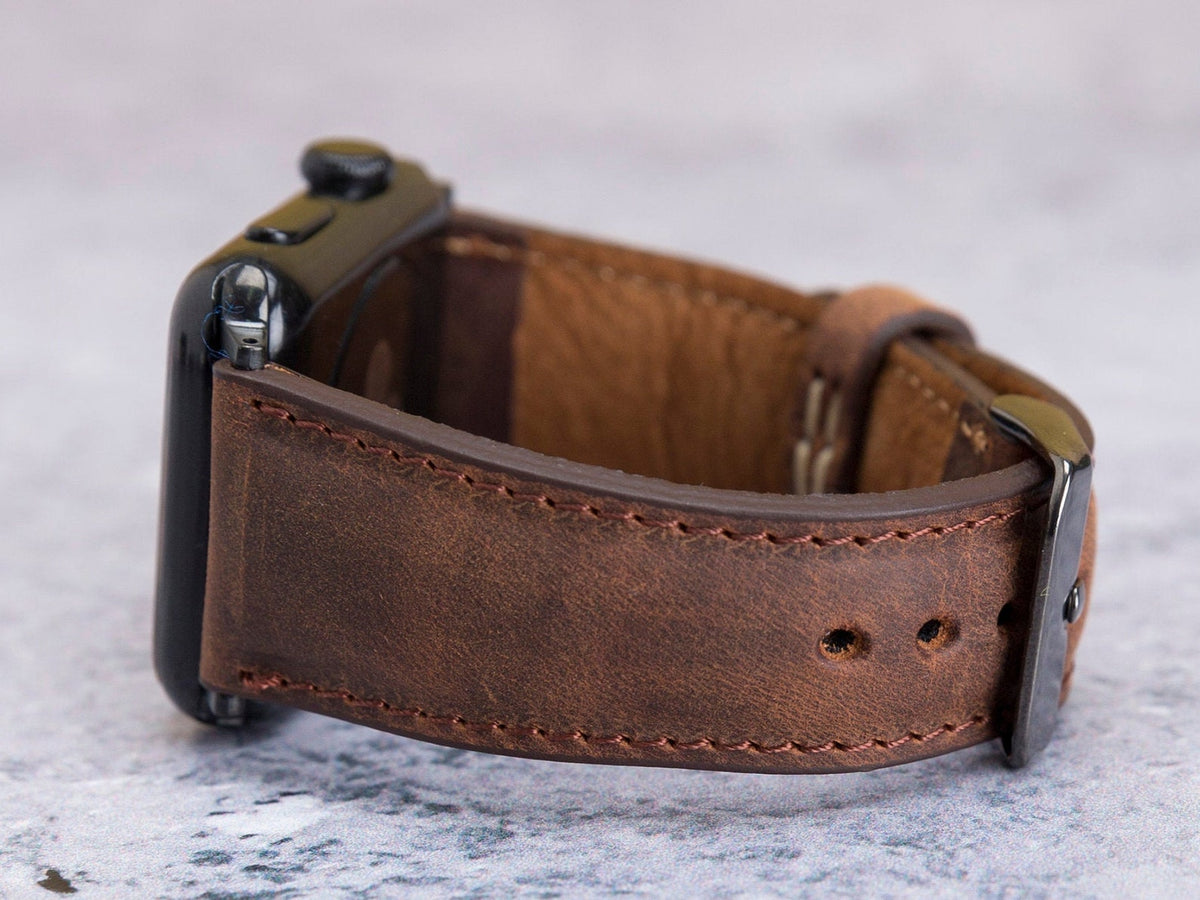 Smoky Brown Leather Band for Apple Watch — detail 1