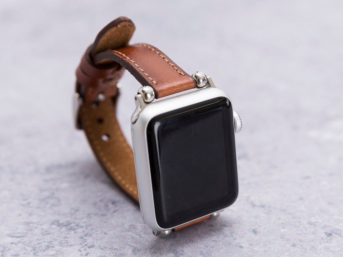Burnished Brown Thin Leather Band for Apple Watch – detail 3