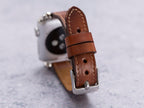 Burnished Brown Thin Leather Band for Apple Watch – detail 1