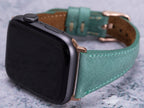 Sea Green Slim-Cut Leather Band for Apple Watch – main view