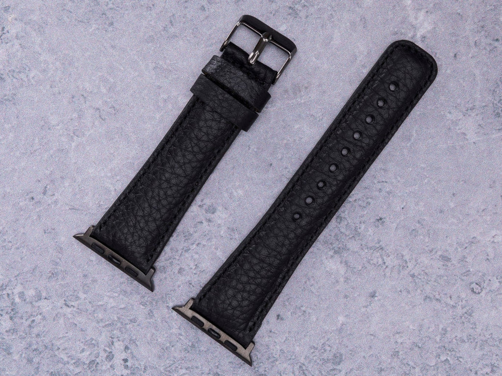 Classy Black Leather Band for Apple Watch – detail 4
