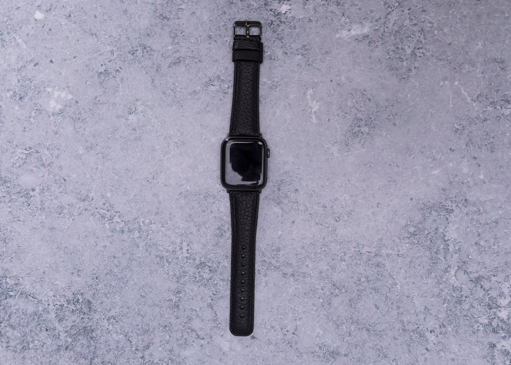 Classy Black Leather Band for Apple Watch – detail 5