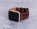Dark Brown Crocodile-Pattern Leather Band for Apple Watch – main view