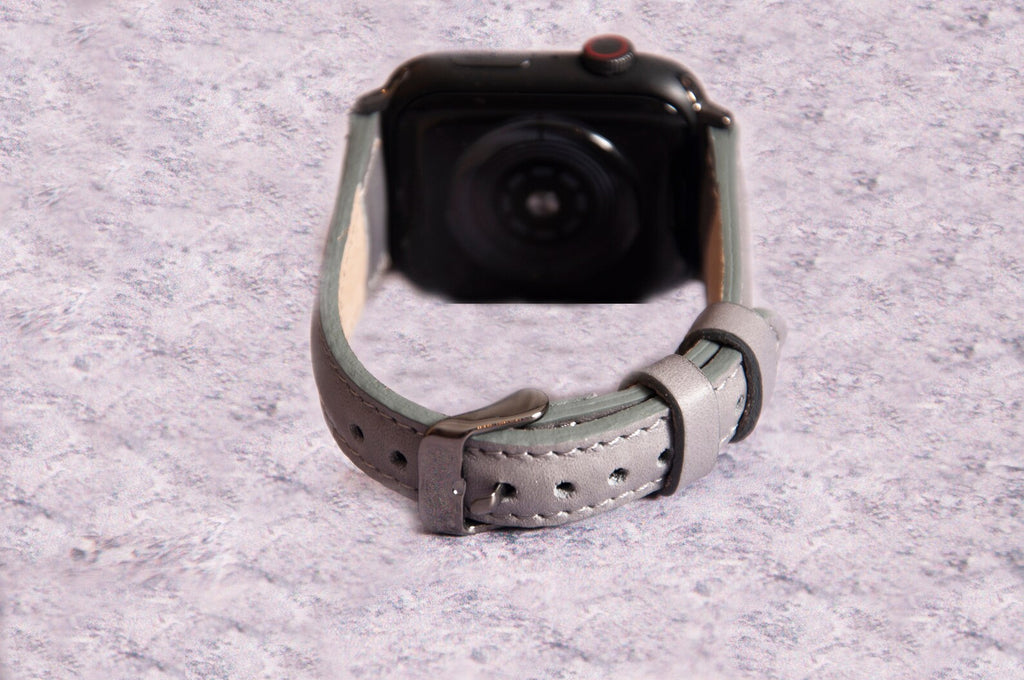Slim Gray Leather Band for Apple Watch — detail 4