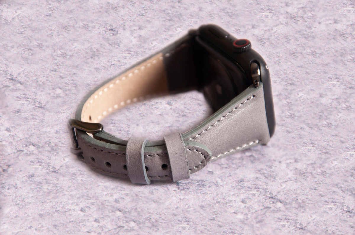 Slim Gray Leather Band for Apple Watch — detail 5