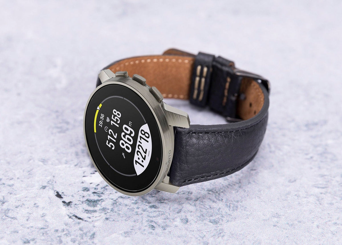 Black Leather Band for Suunto Watches — main product photograph