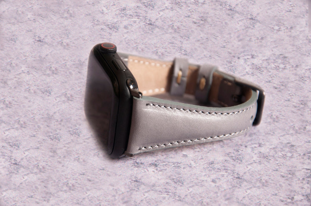 Slim Gray Leather Band for Apple Watch — detail 3