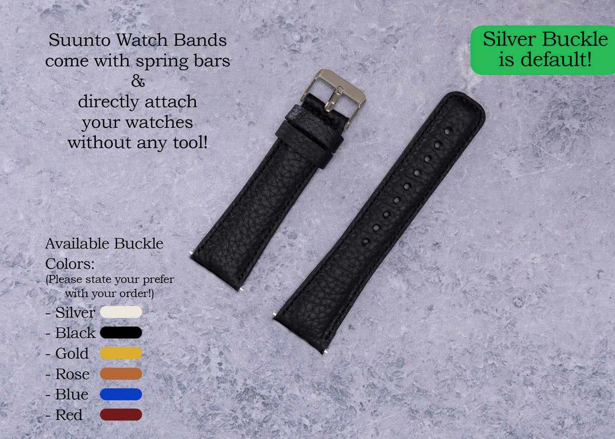 Black Leather Band for Suunto Watches — detail 5