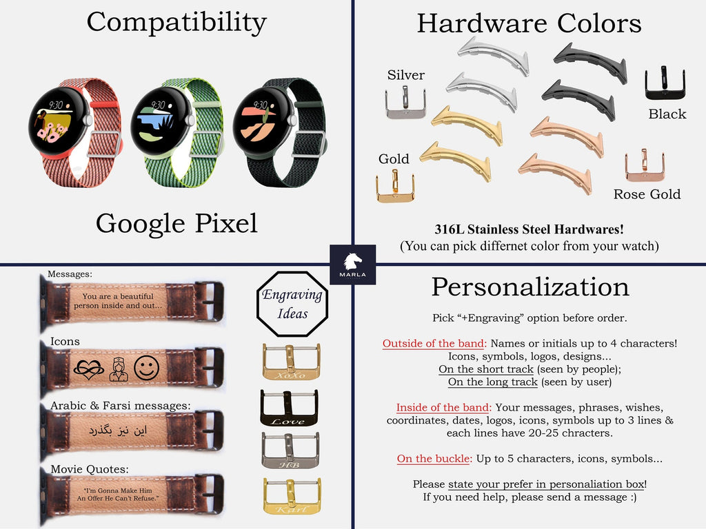 Colorful Leather Band for Google Pixel Watch — detail 1