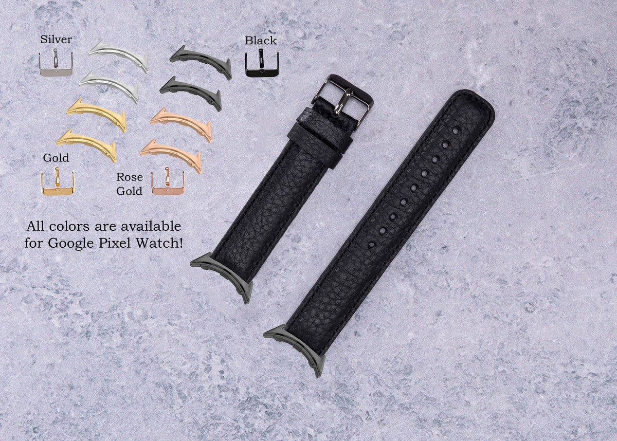 Soft Black Leather Band for Google Pixel Watch — detail 2
