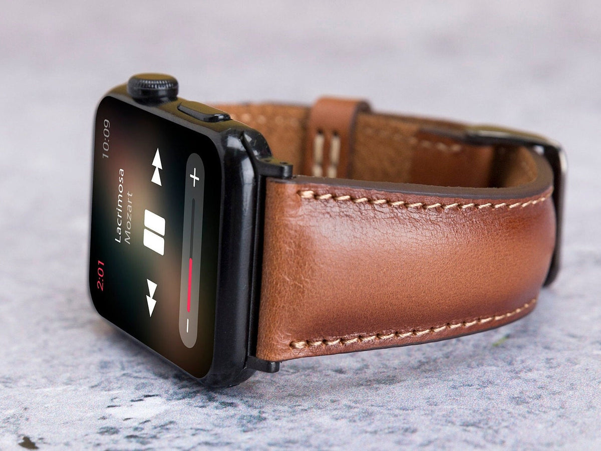 Classic Brown Leather Band for Samsung Galaxy Watch — main product photograph