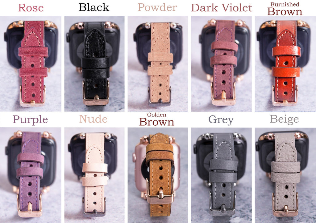 Stitched Leather Band for Garmin Lily 2 — main product photograph